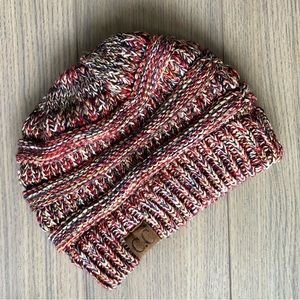 CC Multicolored Beanie With Gold Sparkle